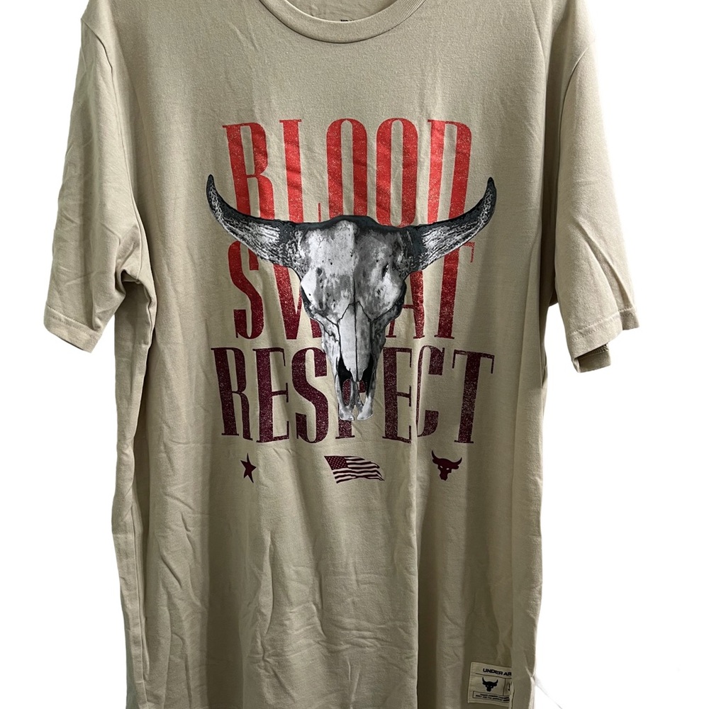 Under Armour Blood Sweat Respect Tan Graphic Tee